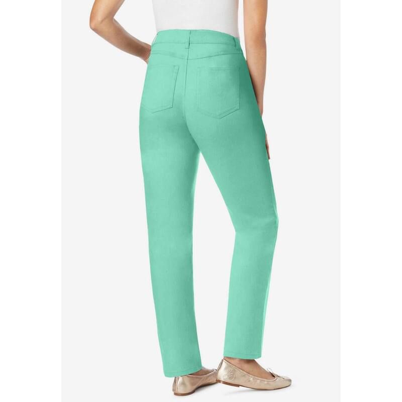 ウーマン ウィズイン レディース ボトムス デニムパンツ プラスサイズ ジーンズ Woman Within Plusize StraightLeg Stretch Denim FivePocket Jeans Toffee デニム