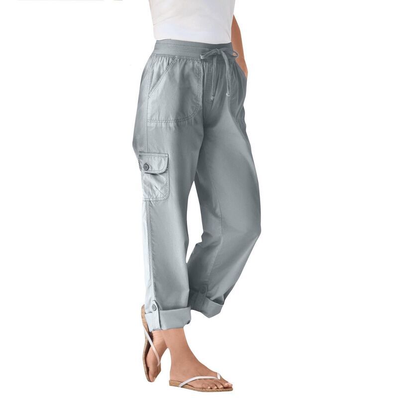 ウーマン ウィズイン レディース ボトムス カジュアルパンツ カーゴパンツ プラスサイズ プチ キャップ Woman Within Plusize Petite Convertiblength Cargo PantCapri Gunmetal ガンメタル