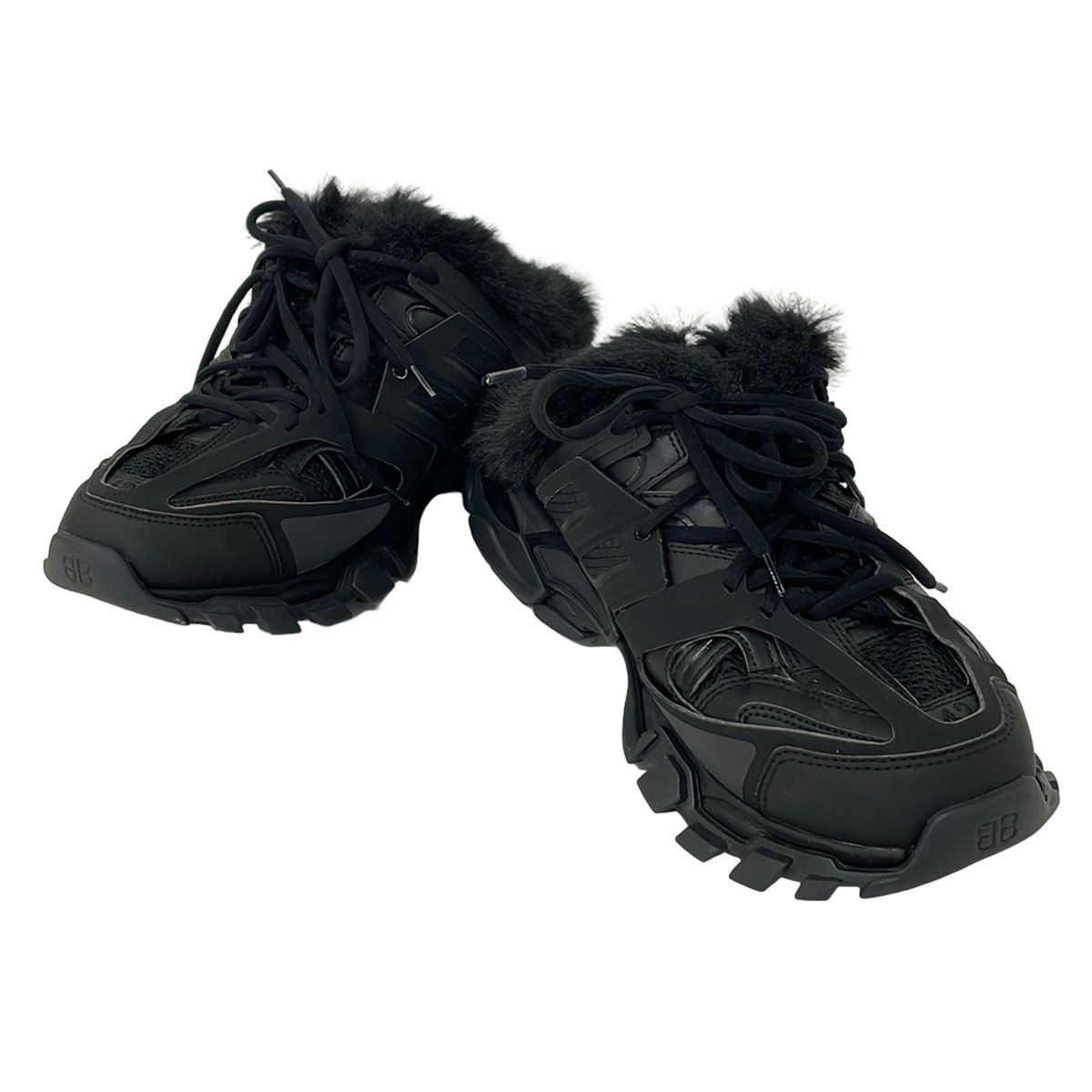 BALENCIAGA(バレンシアガ) サンダル 27.5 メンズ - 黒 フェイクファー