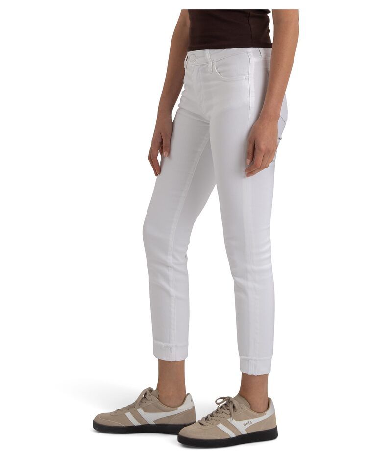 カットフロムザクロス レディース ボトムス デニムパンツ ストレート KUT from the Kloth Amy Crop Straight Leg Rollup Fray In Optic White ホワイト