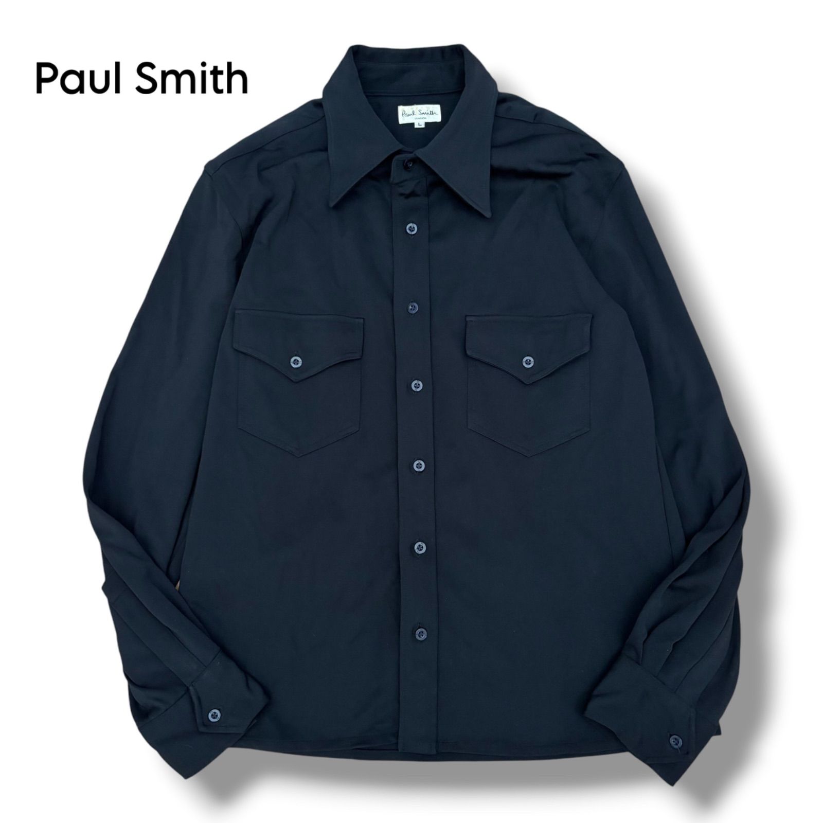 【Paul Smith LONDON】 ナイロンストレッチ ウエスタンシャツ　L