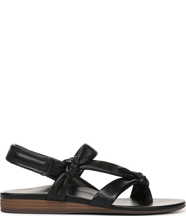 バイオニック レディース シューズ サンダル ミニ レザー Vionic Geneva Leather Thong Mini Wedge Sandals Black ブラック
