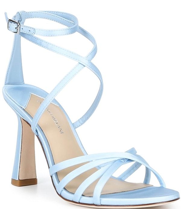 アントニオ メラーニ レディース シューズ サンダル サテン Antonio Melani Simone Dot Satin Strappy Dressandals Cornflower Blue ブルー
