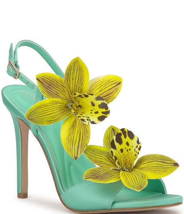ジェシカシンプソン レディース シューズ サンダル サテン Jessica Simpson Jylia 3D Flower Satin Dressandalseafoam