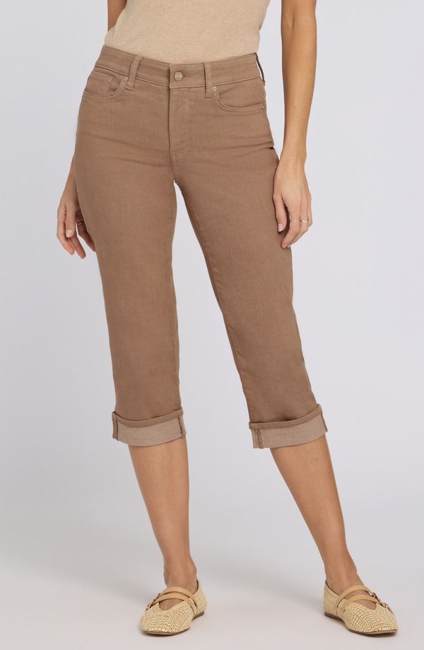 エヌワイディージェイ レディース ボトムス カジュアルパンツ ストレート キャップ ジーンズ NYDJ Marilyn Straight Leg Capri Jeans Toasted Coconut