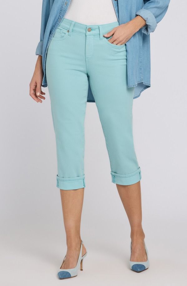 エヌワイディージェイ レディース ボトムス カジュアルパンツ ストレート キャップ ジーンズ NYDJ Marilyn Straight Leg Capri Jeans Aqua Haze アクア