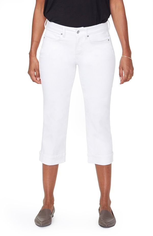 エヌワイディージェイ レディース ボトムス カジュアルパンツ ストレート キャップ ジーンズ NYDJ Marilyn Straight Leg Capri Jeans Optic White ホワイト