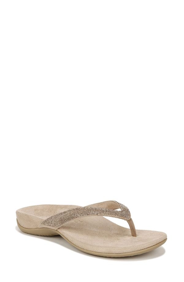 バイオニック レディース シューズ サンダル Vionic Dillon Shine Flip Flop Champagne シャンパン
