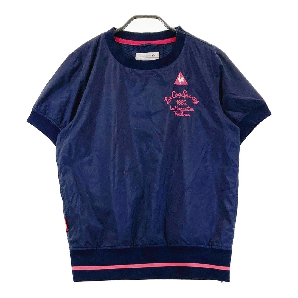 サイズ：L LE COQ GOLF ルコックゴルフ 裏メッシュ 半袖ブルゾン ネイビー系 [240101695210] ゴルフウェア レディース ストスト