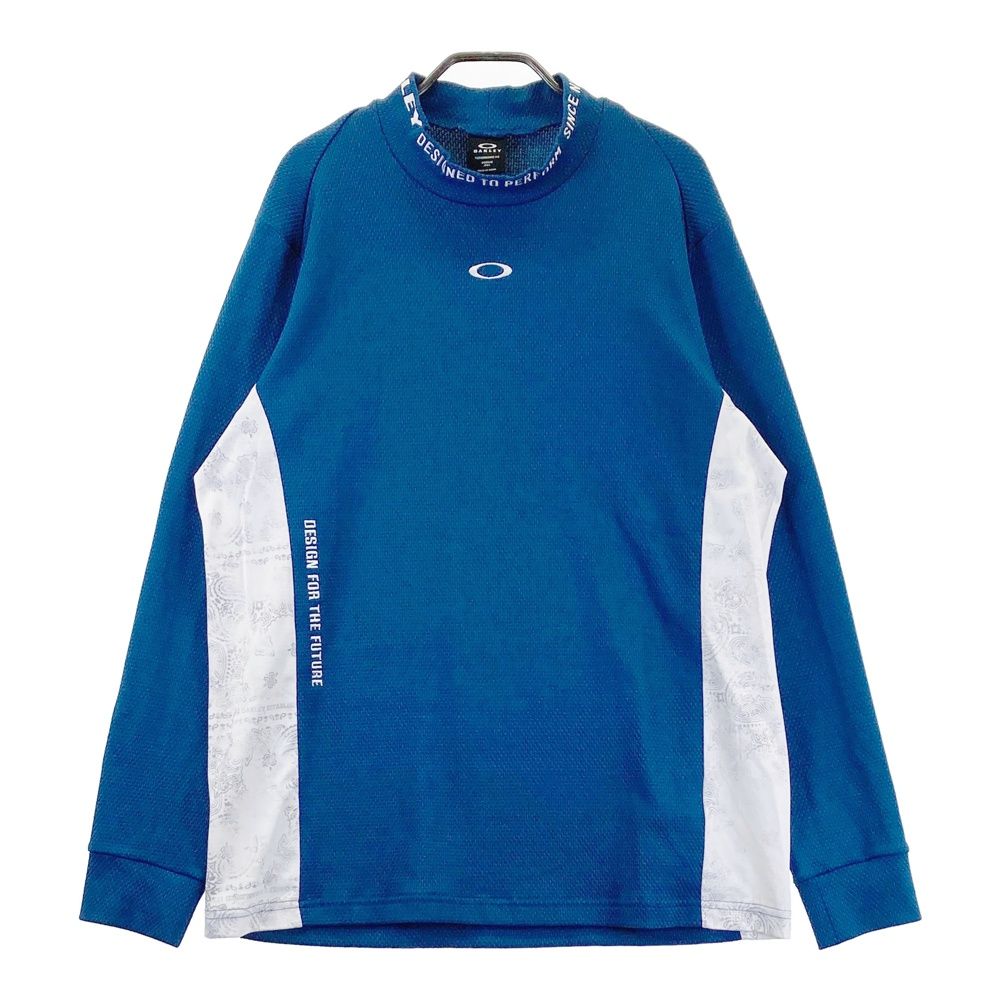 サイズ：L OAKLEY オークリー FOA405739 モックネック 長袖Tシャツ サイドペイズリー柄 ブルー系 [240101695279] ゴルフウェア メンズ ストスト