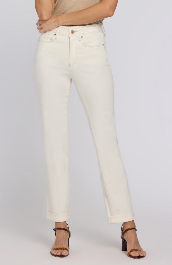 エヌワイディージェイ レディース ボトムス デニムパンツ ストレート ハイウエスト ジーンズ NYDJ Marilyn Triple Stitchigh Waistraight Leg Jeans Vintage White ホワイト