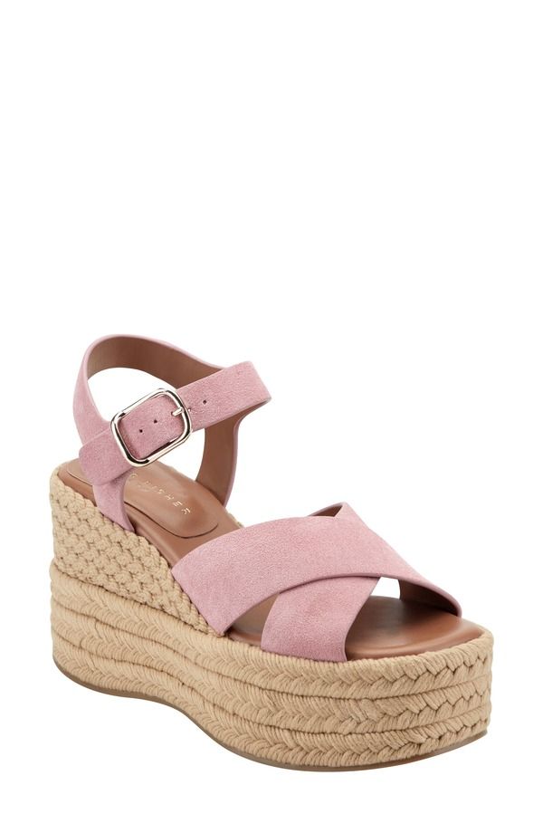 マーク・フィッシャー レディース シューズ サンダル プラットフォーム アンクル Marc Fisher LTD Pasion Espadrille Ankle Straplatform Wedge Sandal Medium Pink ピンク