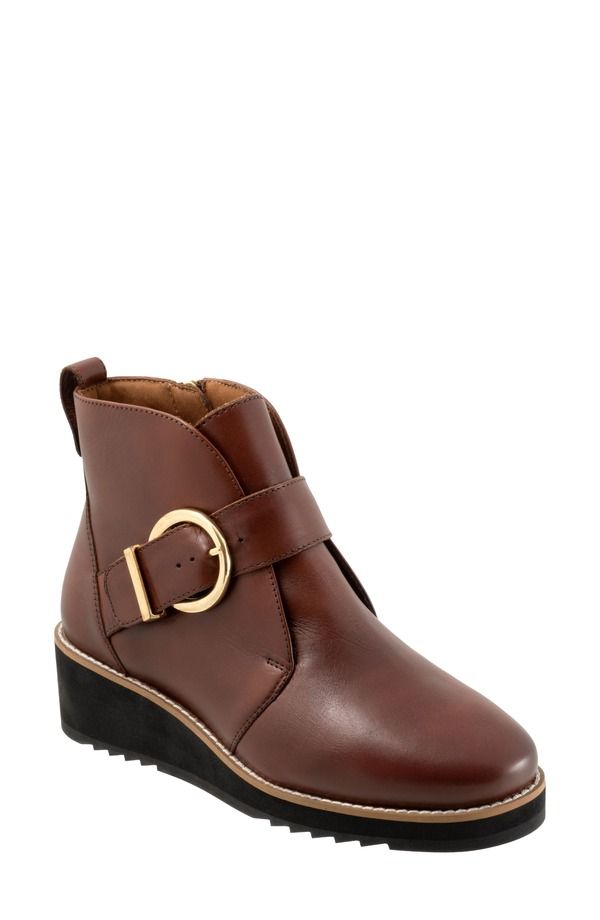 トロッターズ レディース シューズ ブーツ・レインブーツ プラットフォーム Trotters Wendi Platform Wedge Bootie Cognac