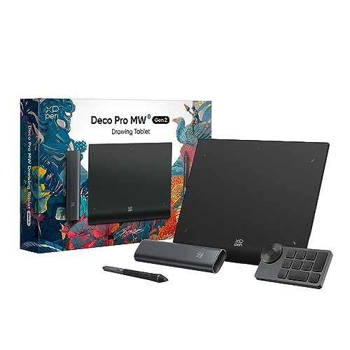 XPPen ペンタブ X3 Proペン ペンタブレット 16Kレベル筆圧検知 9x6インチ 左手デバイス付き ワイヤレス接続 【2年】 お絵かきソフト付 Android Windows macOS Linux対応 イラスト 動画編集 Deco Pro MWｍａ