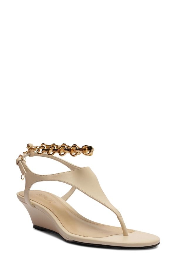 シュッツ レディース シューズ ヒール サンダル アンクル Schutz Lys Ankle Strap Wedge Sandal Sugar White ホワイト