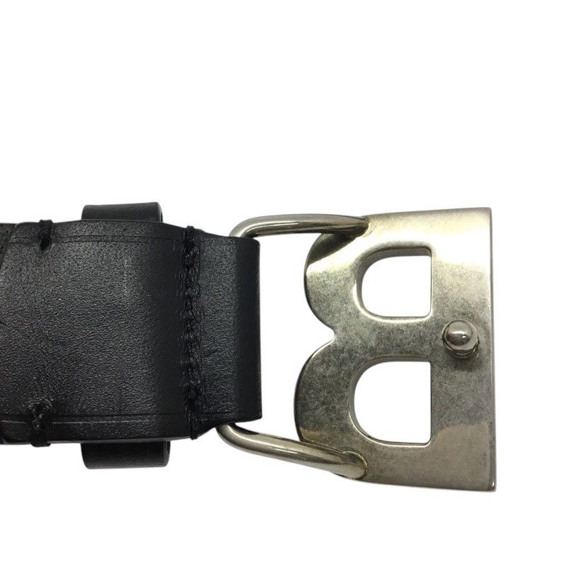 美品　BALENCIAGA BBバックル　モノグラムコーティングレザーベル黒95 BALENCIAGA【バレンシアガ】Bバックルベルト 95サイズ 59887・1000・T