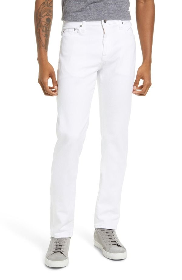 エージー メンズ ボトムス デニムパンツ スリムフィット ジーンズ AG Tellislim Fit Jeans White ホワイト