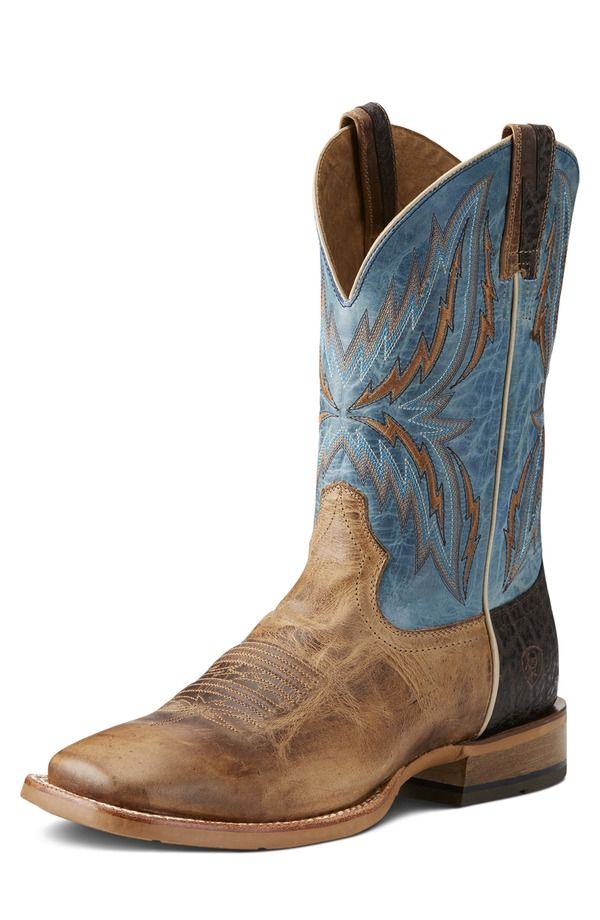 アリアト メンズ シューズ ブーツ・レインブーツ Ariat Arena Rebound Western Boot Dusted Wheat Heritage Blue ブルー