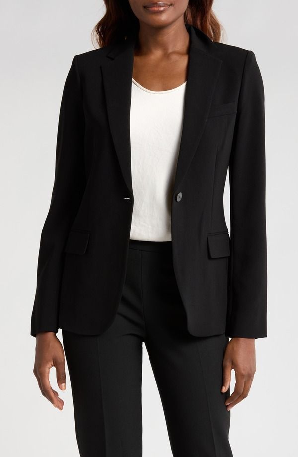 セオリー レディース アウター ジャケット・ブルゾン ブレザー Theory Classic Staple Blazer Black ブラック