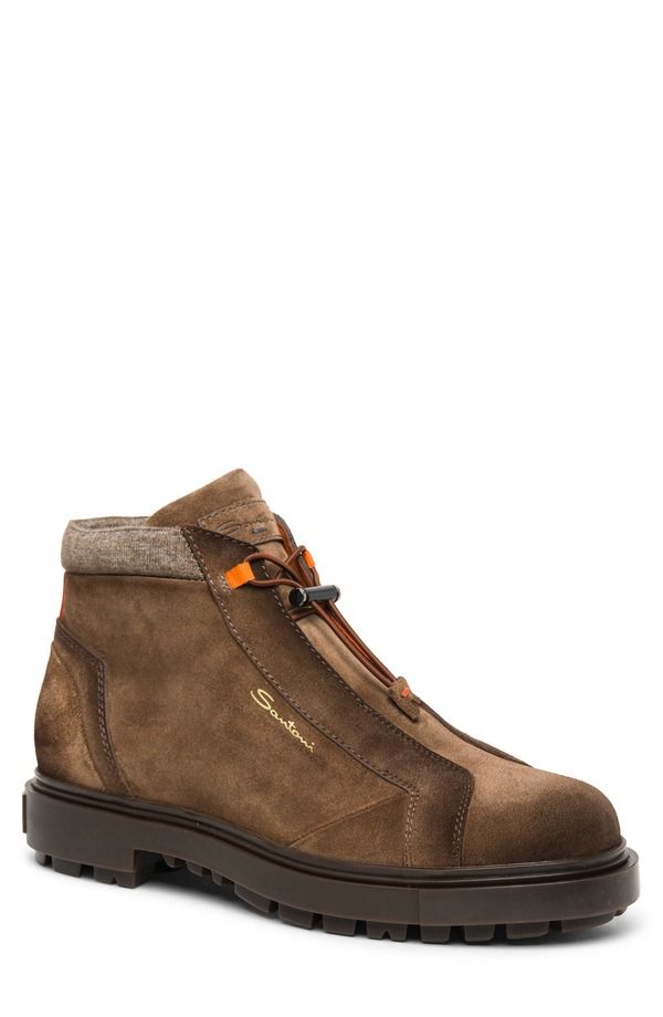 サントーニ メンズ シューズ ブーツ・レインブーツ Santoni Lug Sole Boot Brown ブラウン