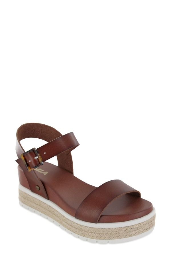 ミア レディース シューズ サンダル プラットフォーム MIA Kiera Espadrille Platform Sandal Cognac