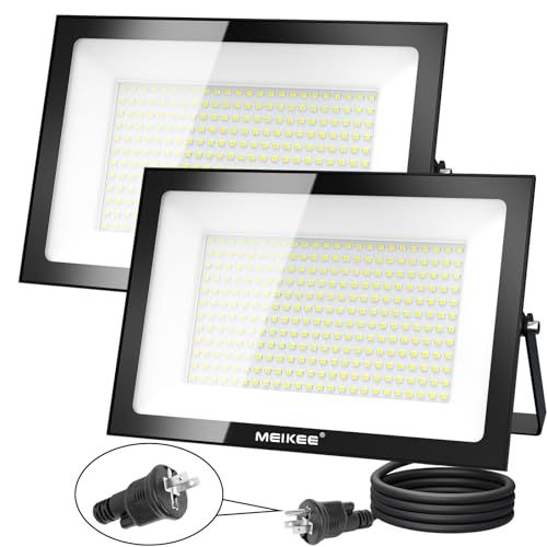 MEIKEE【150W 超薄型 2個セット】LED投光器 作業灯 超高輝度 昼光色 6500K 15000LM 省エネ 豪雨対応 IP66防水 1500w相当 5万時間点灯可能 13年間耐久度 省エネ 120°広角 看板灯 駐車場 ガレージ 046df28b