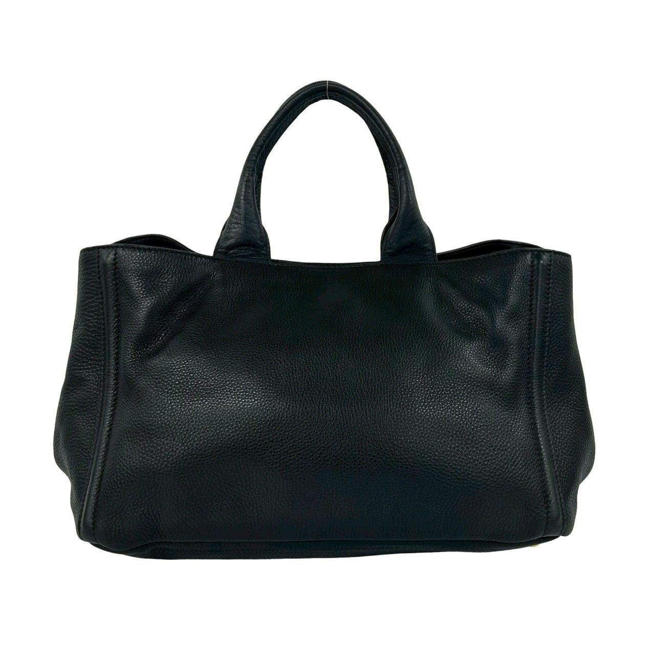 極 美品 PRADA プラダ カナパ 三角ロゴ プレート 金具 レザー 本革