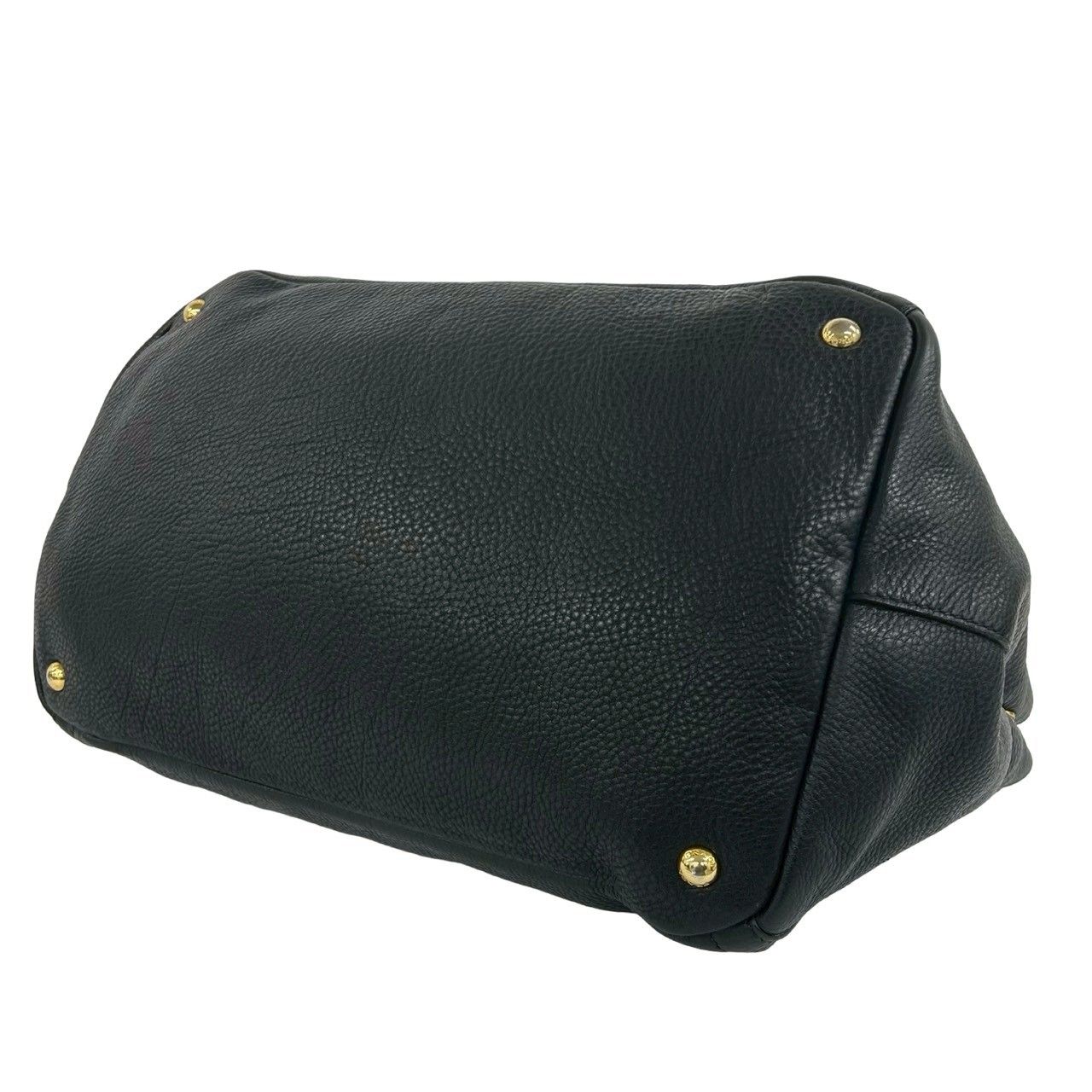 極 美品 PRADA プラダ カナパ 三角ロゴ プレート 金具 レザー 本革