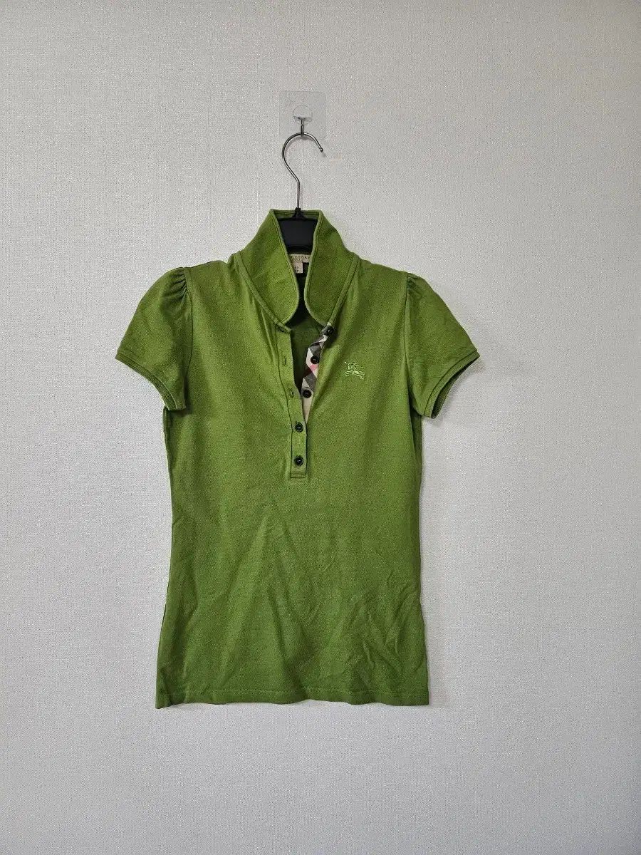 バーバリー グリーン 半袖 カラ Tシャツ S