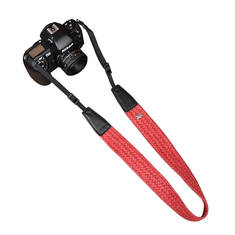 【新品】 カムイン(cam-in) カメラストラップ GWS004 汎用型 E0404 クラシック 編み込み レッド コットン CAM8653