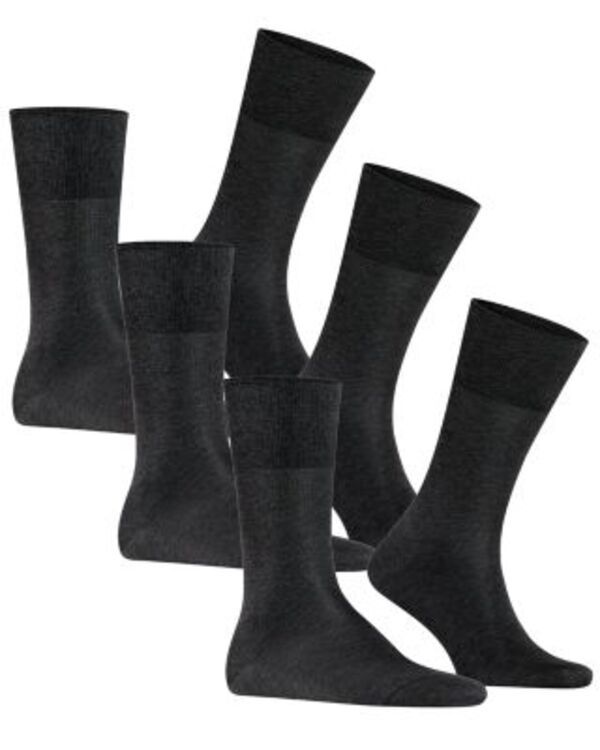 ファルケ メンズ アンダーウェア 靴下 コットン Falke Tiago Cotton Blend Solid Crew Socks Pack of 3 Black ブラック