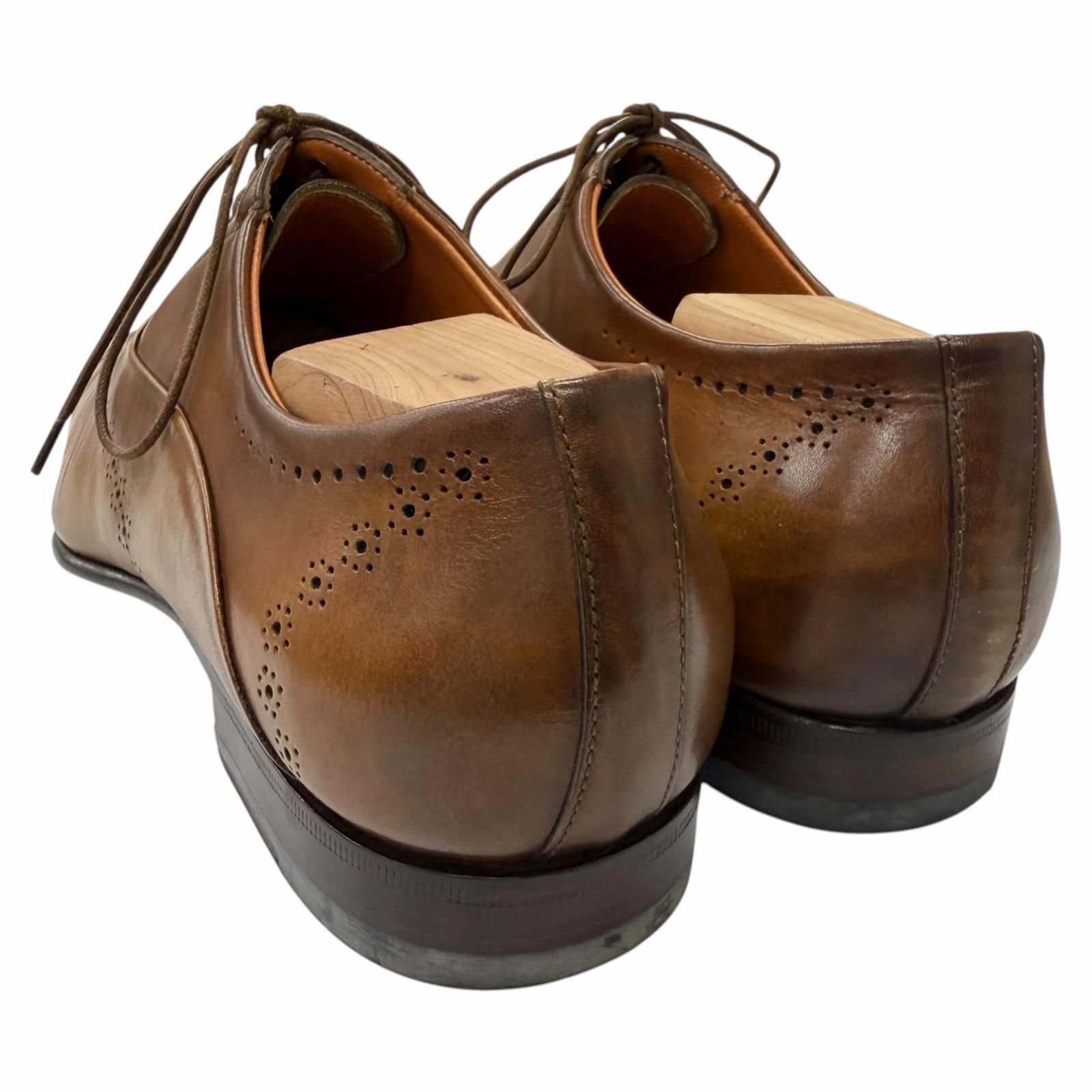 ドンドン見直し】美品□Santoni サントーニ レザー メダリオン ドンドン見直し】美品□Santoni サントーニ レザー メダリオン