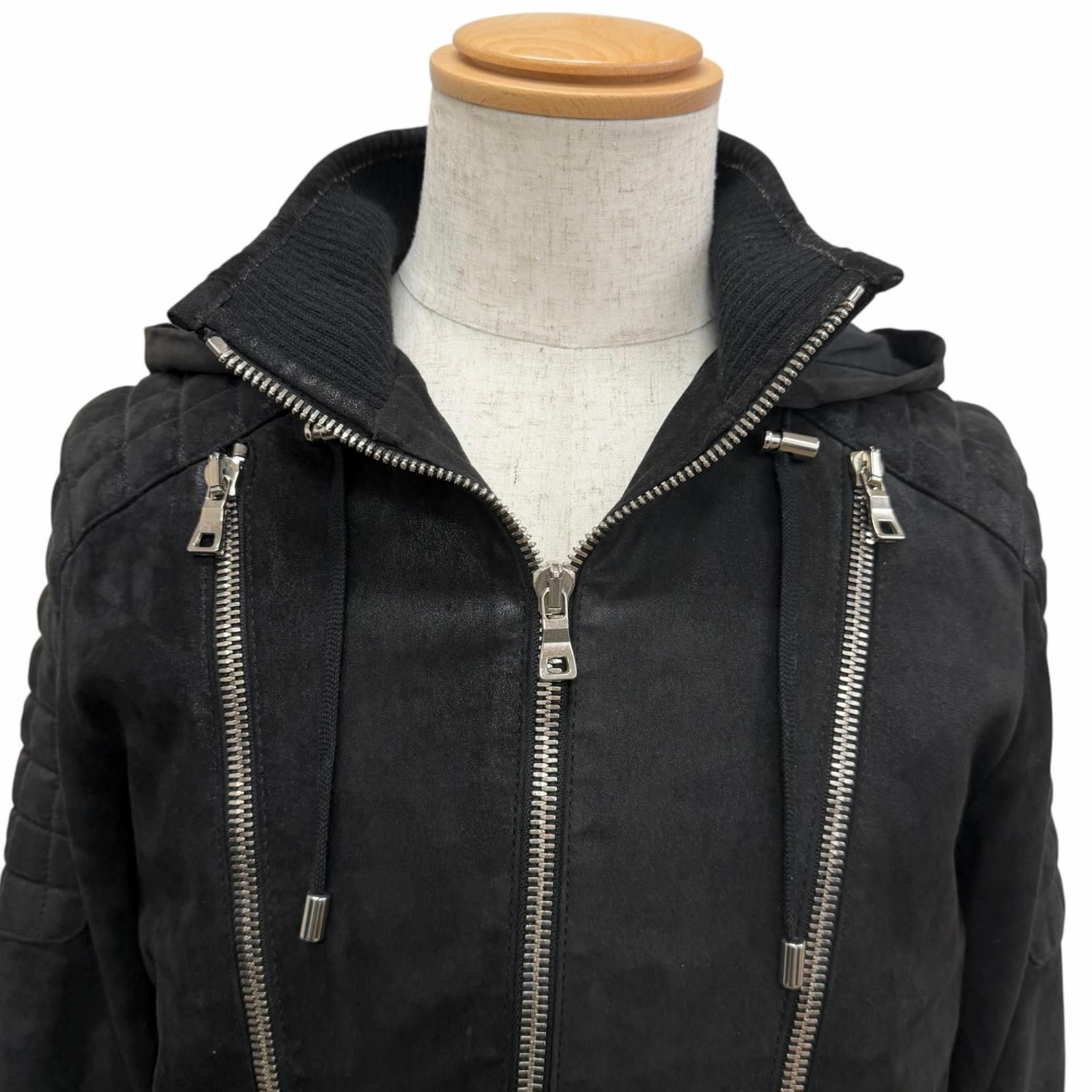ドンドン見直し】美品□BALMAIN バルマン W5HC895D154 ラムスキン