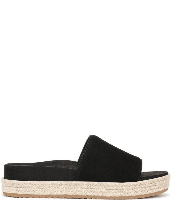 バイオニック レディース シューズ スリッポン・ローファー プラットフォーム サンダル スエード Vionic Yasmina Suede Platform Espadrille Slide Sandals Black ブラック