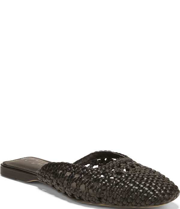 サムエデルマン レディース シューズ パンプス レザー Sam Edelmanola Woven Leather Square Toe Mules Black ブラック
