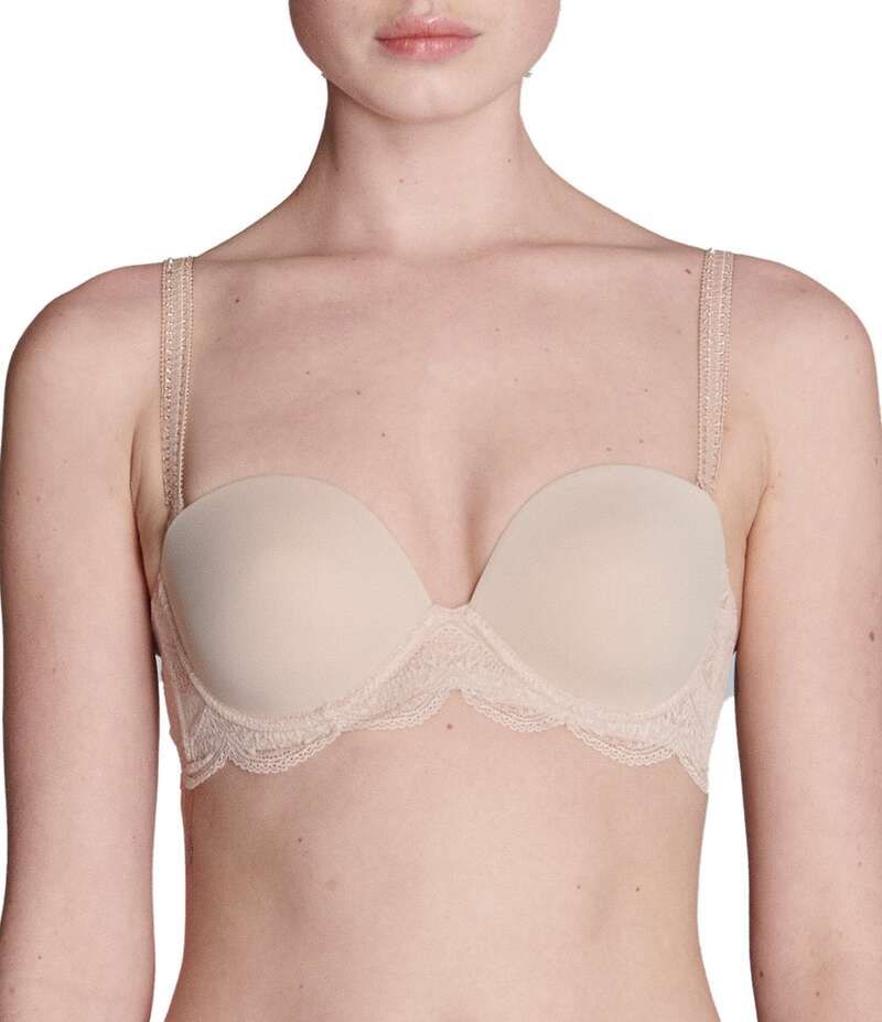 シモーヌペレール レディース アンダーウェア ブラジャー ストラップレス Simone Perele Karma Plunge Strapless Convertible Underwire Bra Peau Rose