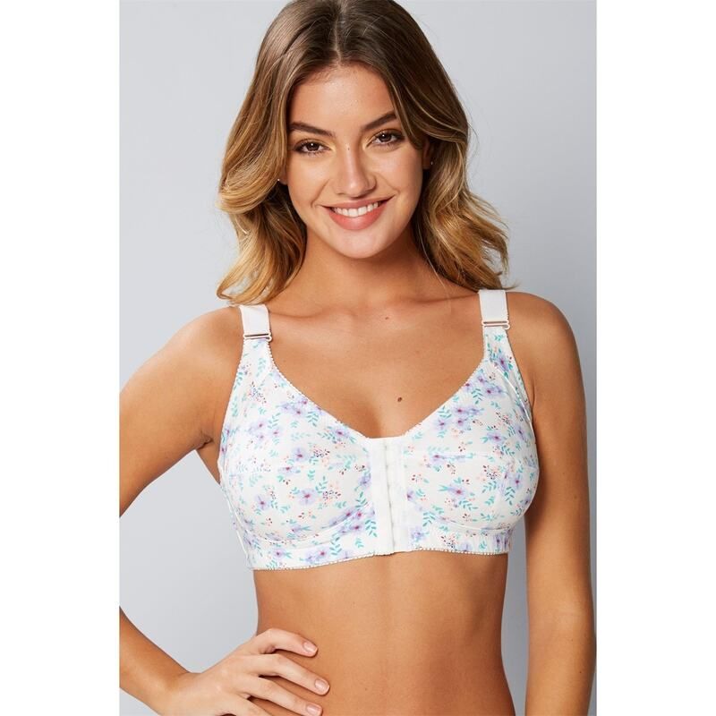 ストゥディオ ポリーニ レディース アンダーウェア ブラジャー フラワー柄 フラワー Studio Front Fastening Floral Bra Blue ブルー