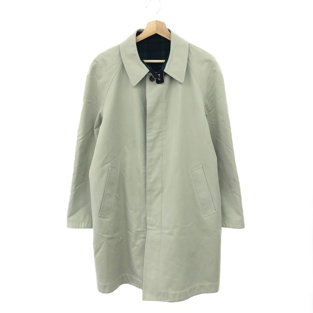 VAN JACKET ヴァンヂャケット ステンカラーコート サイズ:L リバーシブル/チェック    グリーン/ベージュ メンズ / 241007003949 VAN JACKET ヴァンヂャケット ステンカラーコート サイズ:L
