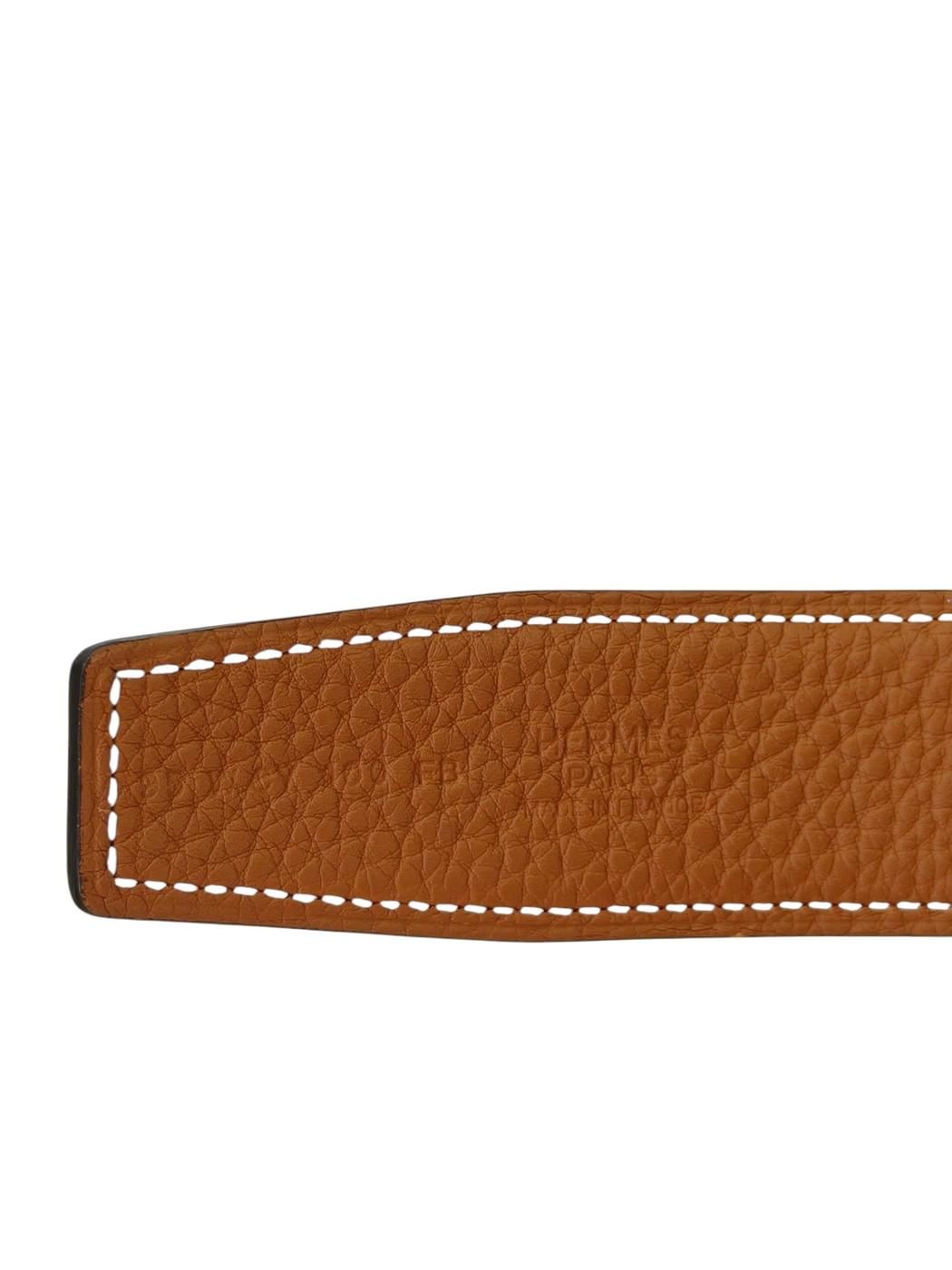 HERMES エルメス Hベルト リバーシブル W刻印 ブラック×シルバー 管理