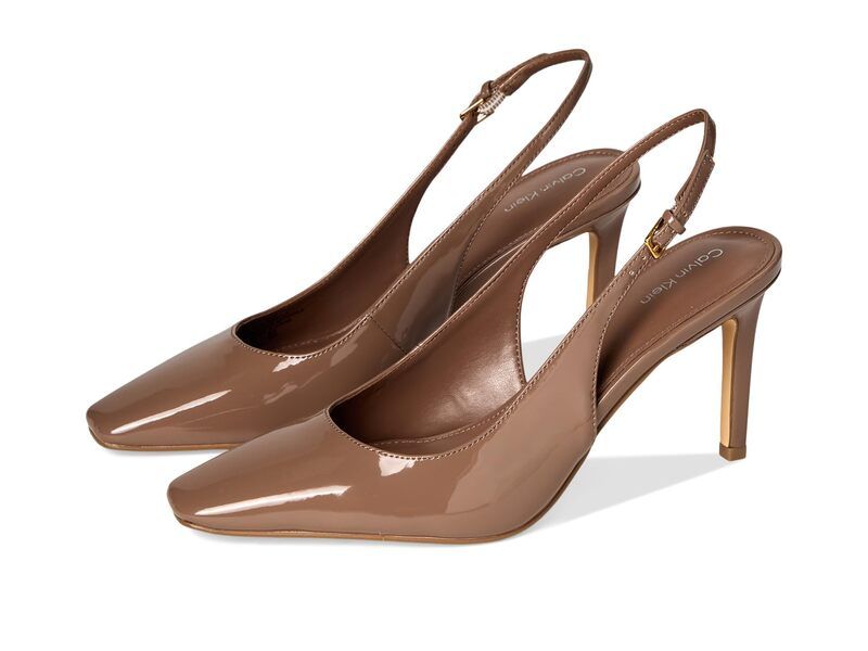 カルバンクライン レディース シューズ ヒール Calvin Klein Harbella Light Brown Patent ブラウン