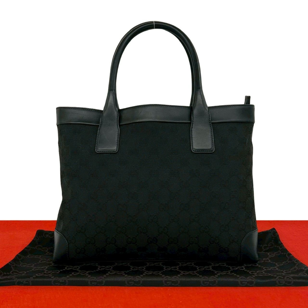 極 美品 袋付き GUCCI グッチ GG 柄 GG キャンバス レザー 本革