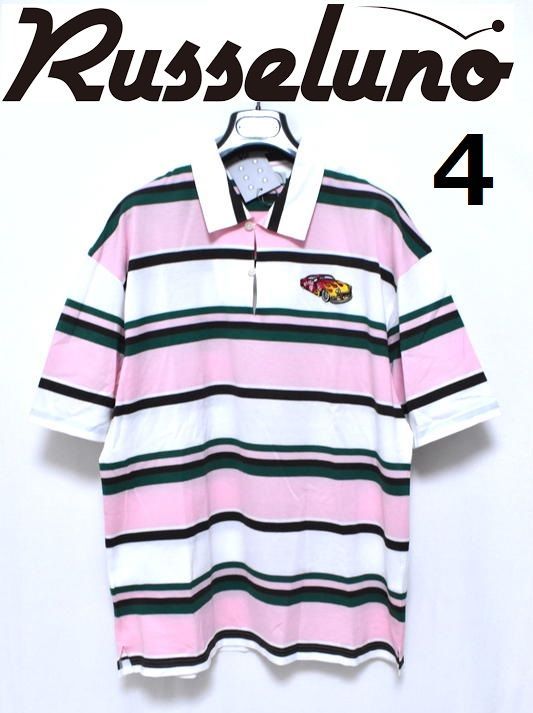 定価2万6400円】新品 ラッセルノ ゴルフ ボーダー ポロシャツ 4(M) RS