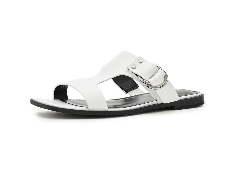 カルバンクライン レディース シューズ サンダル Calvin Klein Meritt White Leather ホワイト