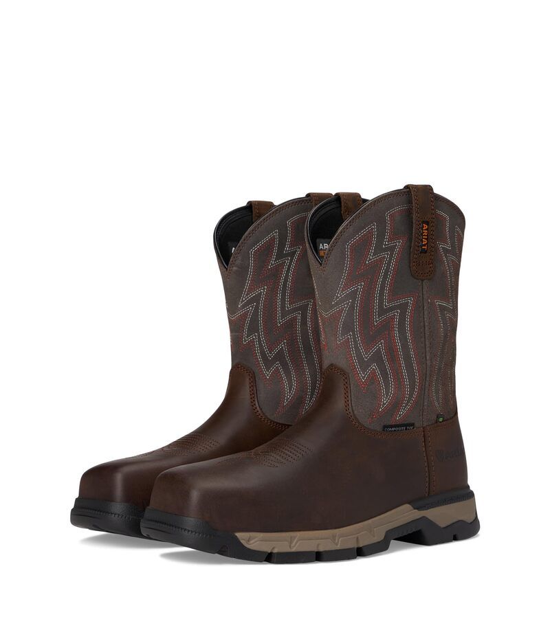 アリアト メンズ シューズ ブーツ・レインブーツ Ariat Rebar Flex SD Composite Toe Work Boots Distressed Brow