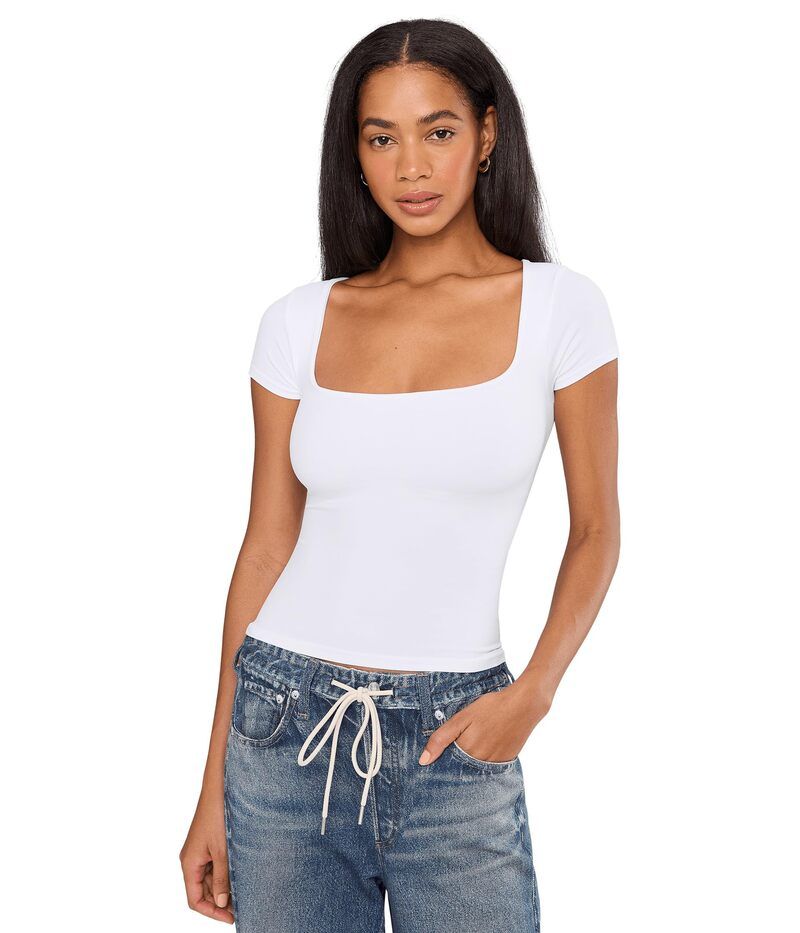 フリーピープル レディース トップス シャツ Free People Clean Lines Baby Tee White ホワイト