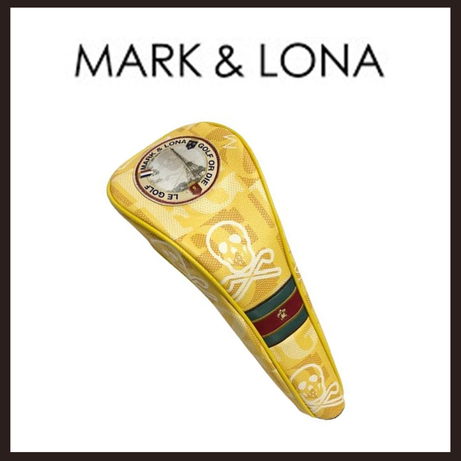 未使用　MARK&LONA（マークアンドロナ）　モノグラム柄 ドライバー用 ヘッドカバー　イエロー系