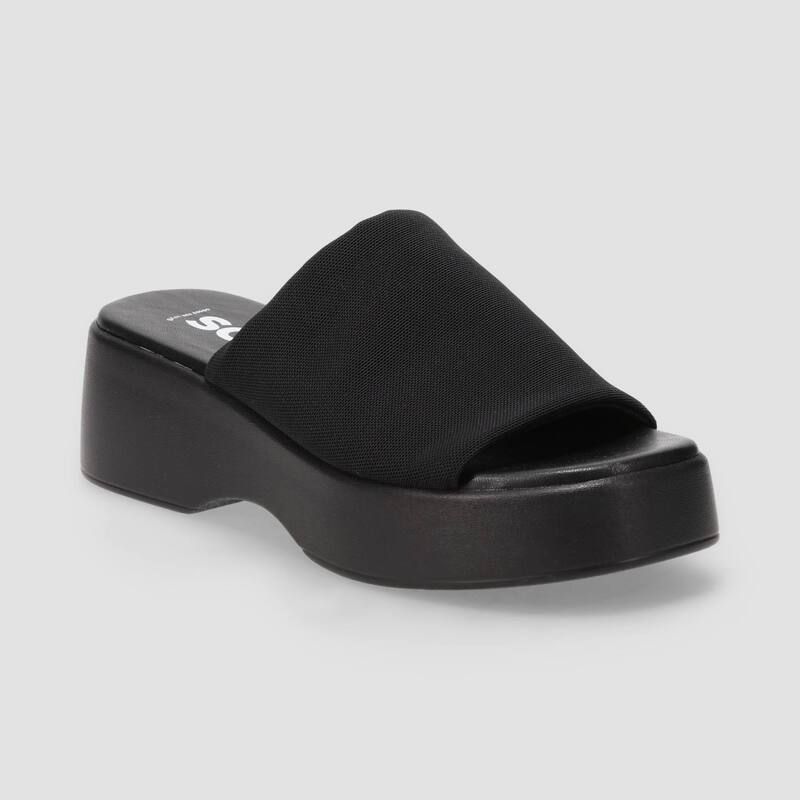 エスオー レディース シューズ サンダル プラットフォーム SO Stretch Band WomenslipOn Platform Sandals Black ブラック
