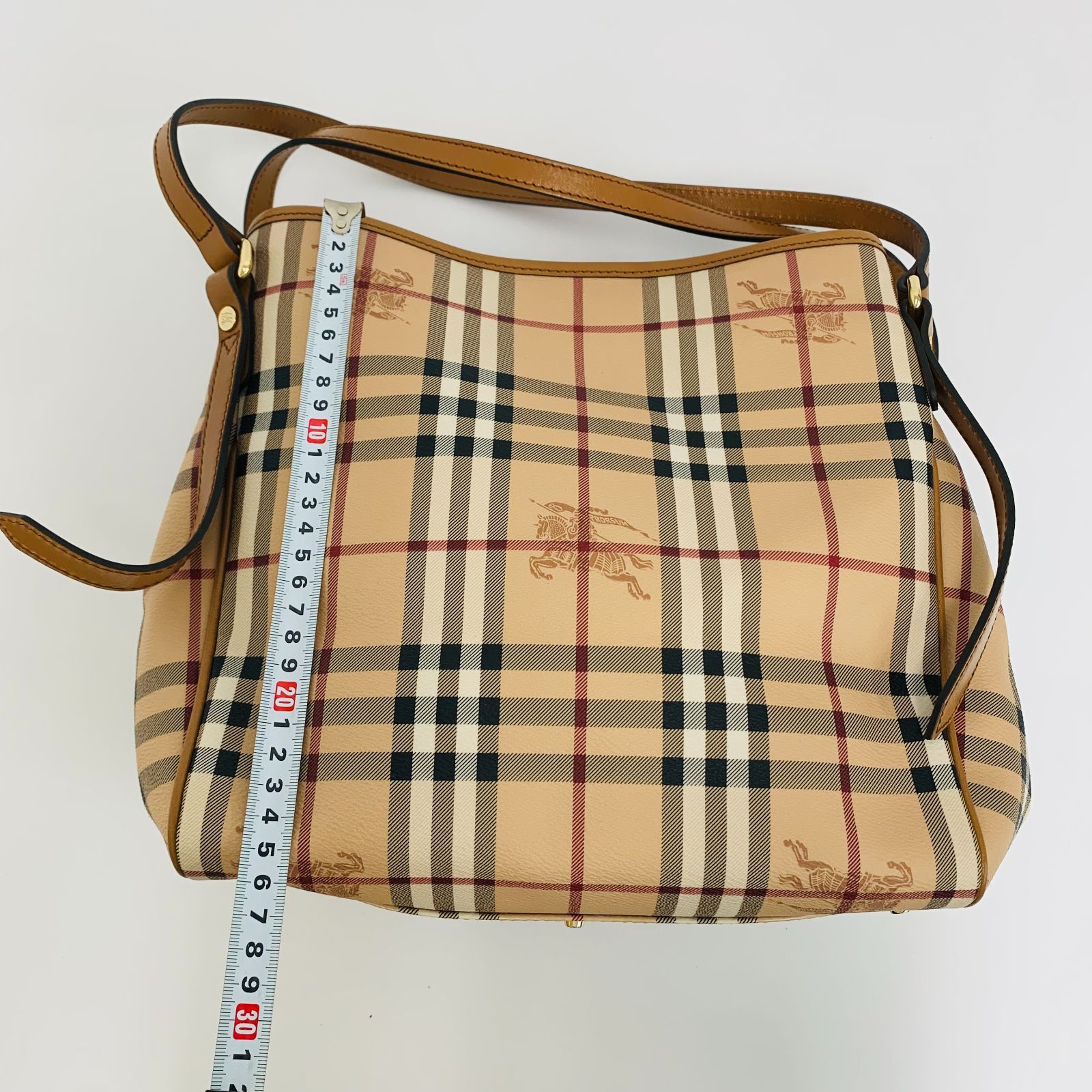希少/極美品級】バーバリー ノバチェック トートバッグ ポーチ付き 茶 