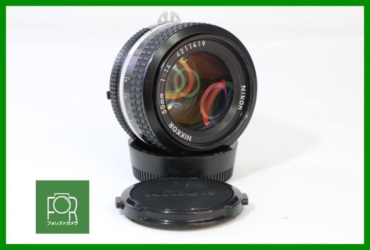 【動作保証・点検済】良品■ニコン Nikon AI Nikkor 50mm F1.4■前後キャップ付き■5280
