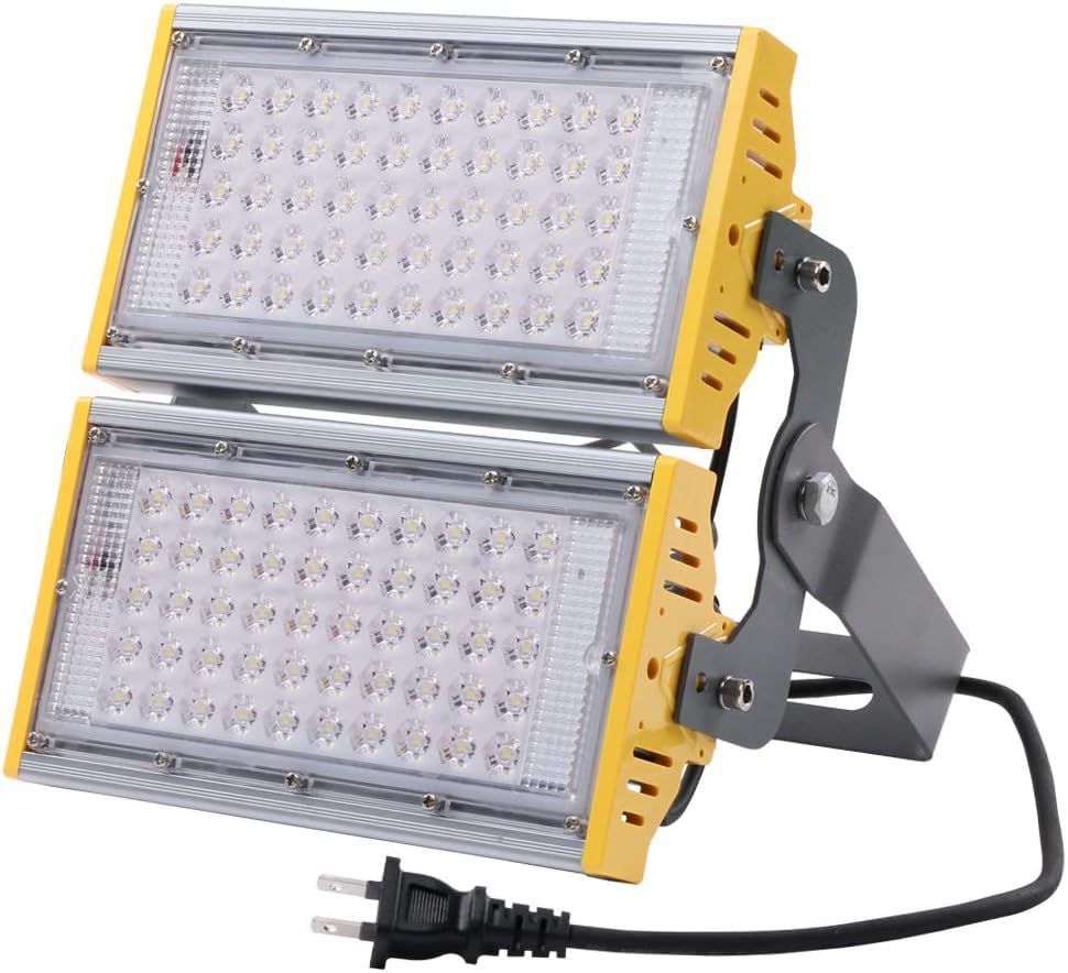 MAGOKORO LED投光器 作業灯 100W 11000LM 昼光色6000K 高輝度LEDチップ搭載 160°広角照明 防水通気フィルタ付き 内圧調節用 結露対策 防塵 IP66防水型 3mACコード付属 ledライト 屋外用 夜間作業 16e445a4